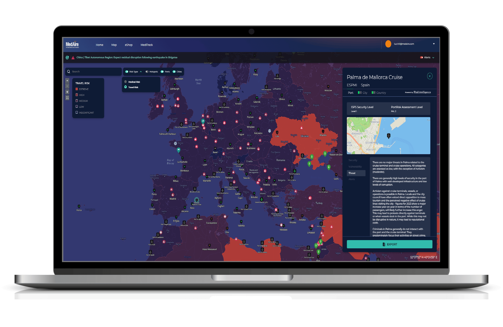 Risk Map Screen